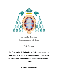 Universidad de Oviedo Departamento de Psicolog&iacute;a Tesis Doctoral