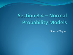 Section 8.4 &ndash; Normal Probability Models