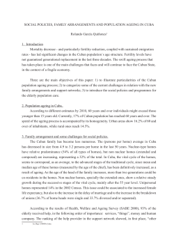 Social Policies, Family Arrangements and Population Ageing In Cuba