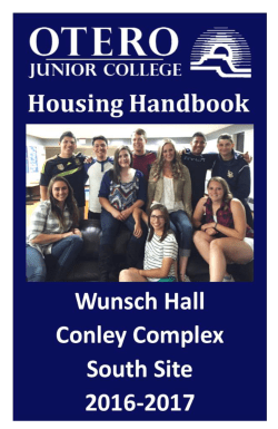 OJC Housing Handbook - Otero Junior College