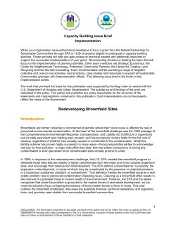 Redeveloping Brownfield Sites - Center for Creative Land Recycling