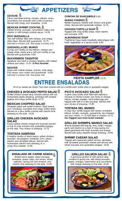 our Full Menu - Casa de Pico