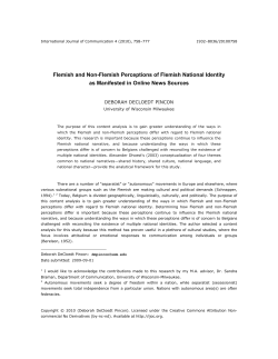 Flemish and Non-Flemish Perceptions of Flemish National Identity