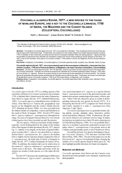 coccinella algerica kov&aacute;ř, 1977: a new species to the fauna of