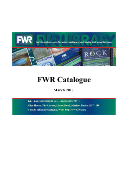 Catalogue - Foundation for Water Research