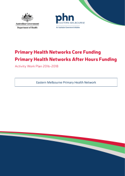 Core Funding Activity Plan 2016-17