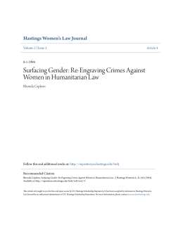 Re-Engraving Crimes Against Women in Humanitarian Law