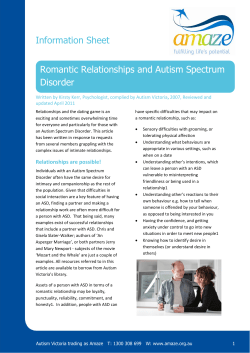Romantic Relationships and Autism Spectrum Disorder