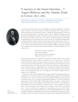 August Belmont and the Atlantic Trade in Cotton 1837-1865
