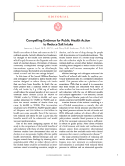 Compelling Evidence for Public Health Action to Reduce Salt Intake