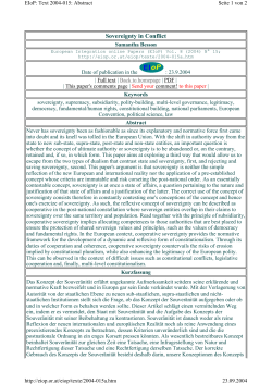 Sovereignty in Conflict
