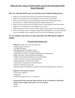 Potential Idea List - Caring for the Kenai