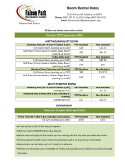 Room Rental Rates - Palatine Park District