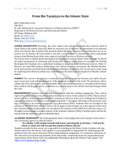 From Ibn Taymiyya to the Islamic State