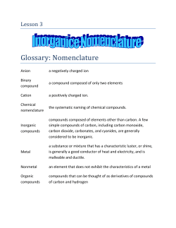 Glossary: Nomenclature