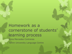 Homework as a cornerstone of students` learning process