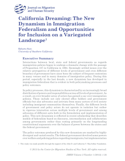 California Dreaming: The New Dynamism in Immigration Federalism