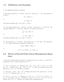 Second Order Linear Equations - Math