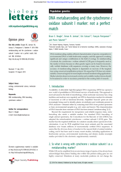 DNA metabarcoding and the cytochrome c oxidase