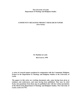 The University of Leeds Department of Theology and Religious