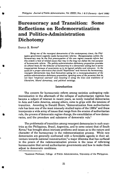 Bureaucracy and Transition - Frank X. Lynch, SJ Library