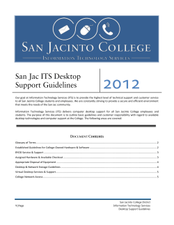 San Jac ITS Desktop Support Guidelines