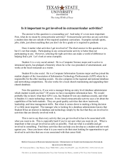 Is it important to get involved in extracurricular activities?