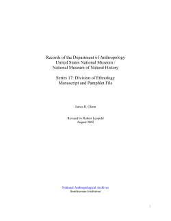 Department of Anthropology, United States National Museum