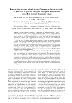 Present-day stresses, seismicity and Neogene-to