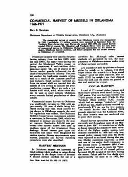 Commercial Harvest of Mussels in Oklahoma 1966-1971