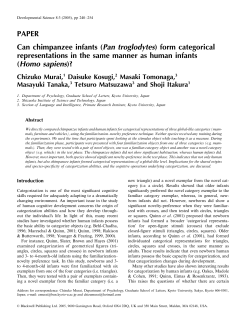 PAPER Can chimpanzee infants (Pan troglodytes) form categorical