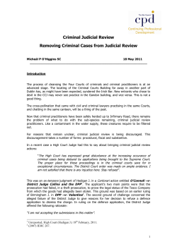 Criminal Judicial Review Removing Criminal Cases