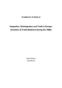 Integration, Disintegration and Trade in Europe