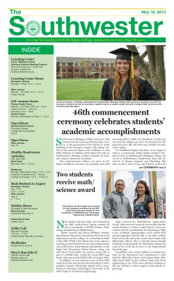 May 16, 2013 - The Southwester - Southwestern Michigan College