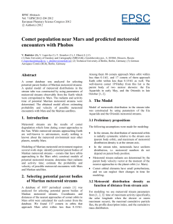 Comet populationnear Mars and predicted meteoroid encounters