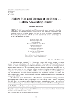 Hollow Men and Women at the Helm &hellip; Hollow Accounting Ethics?