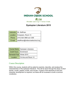 Dystopian Literature 2015 Course Description