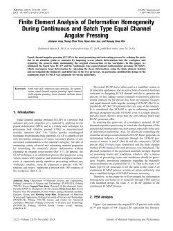 Finite Element Analysis of Deformation