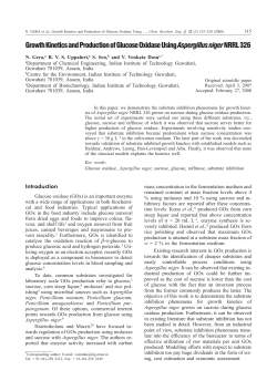 Growth Kinetics and Production of Glucose Oxidase Using
