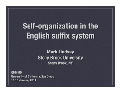 Self-organization in the English suffix system