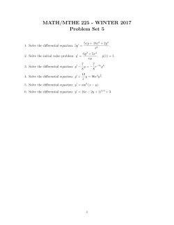 MATH/MTHE 225 - WINTER 2017 Problem Set 5