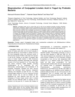 Bioproduction of Conjugated Linoleic Acid in Yogurt by Probiotic