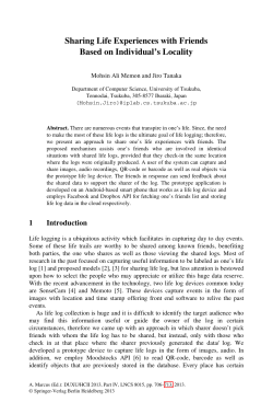 LNCS 8015 - Sharing Life Experiences with Friends Based