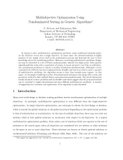 Multiobjective Optimization Using Nondominated Sorting in Genetic