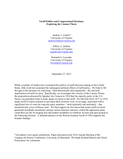 Tariff Politics and Congressional Elections