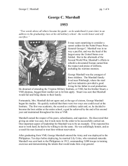 George C Marshall - The Nobel Peace Laureate Project