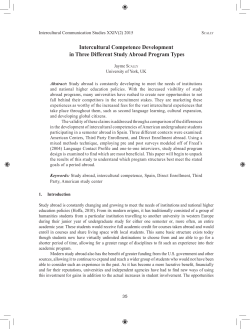 Intercultural Competence Development in Three Different Study