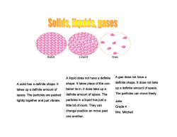 Jake Grade 4 Mrs. Mitchell A solid has a definite shape. It takes up a