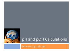 pH and pOH Calculations