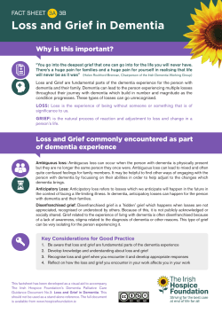 Loss and Grief in Dementia